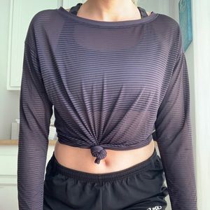 Lululemon purple mesh athletic top